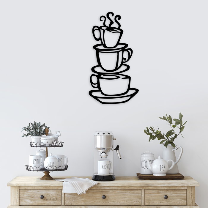 Wallity Coffee Accesorio decorativo de pared de metal Negro Wallity Coffee Accesorio decorativo de pared de metal Negro